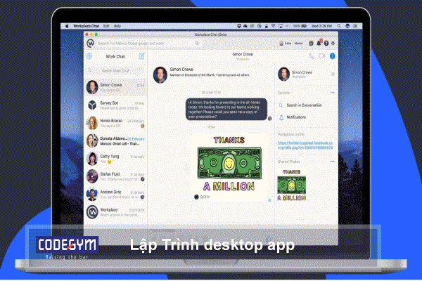 lập trình viên làm phần mềm chạy trên máy tính. Các ngôn ngữ C#, Python, C, C++, đều có thể làm desktop app được