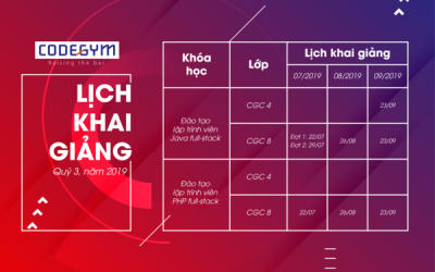 Lịch khai giảng Quý 3/2019 các khóa Java và PHP