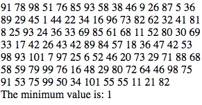 tìm kiếm giá trị lớn nhất và nhỏ nhất