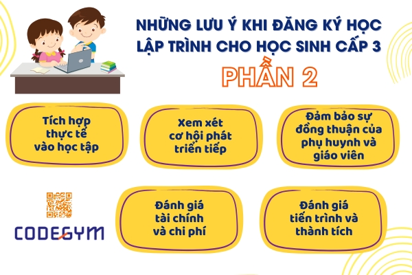 Cần lưu ý gì khi đăng ký học lập trình cho học sinh cấp 3
