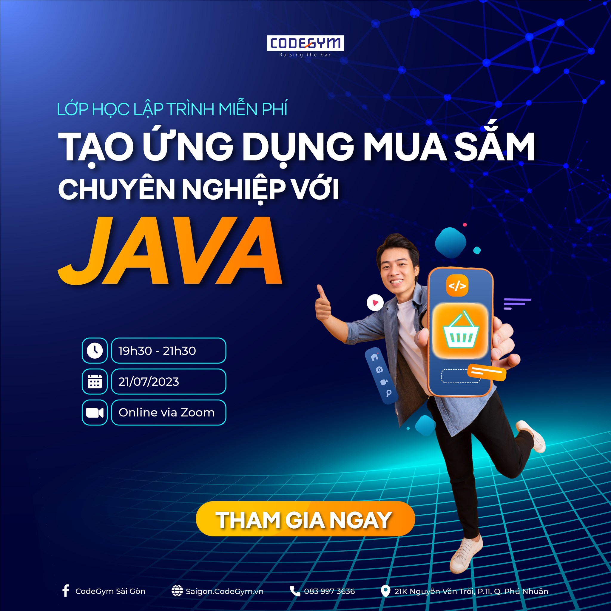 Lớp học miễn phí Tạo ứng dụng mua sắm chuyên nghiệp với JAVA