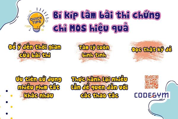 Bí kíp làm bài thi chứng chỉ MOS hiệu quả