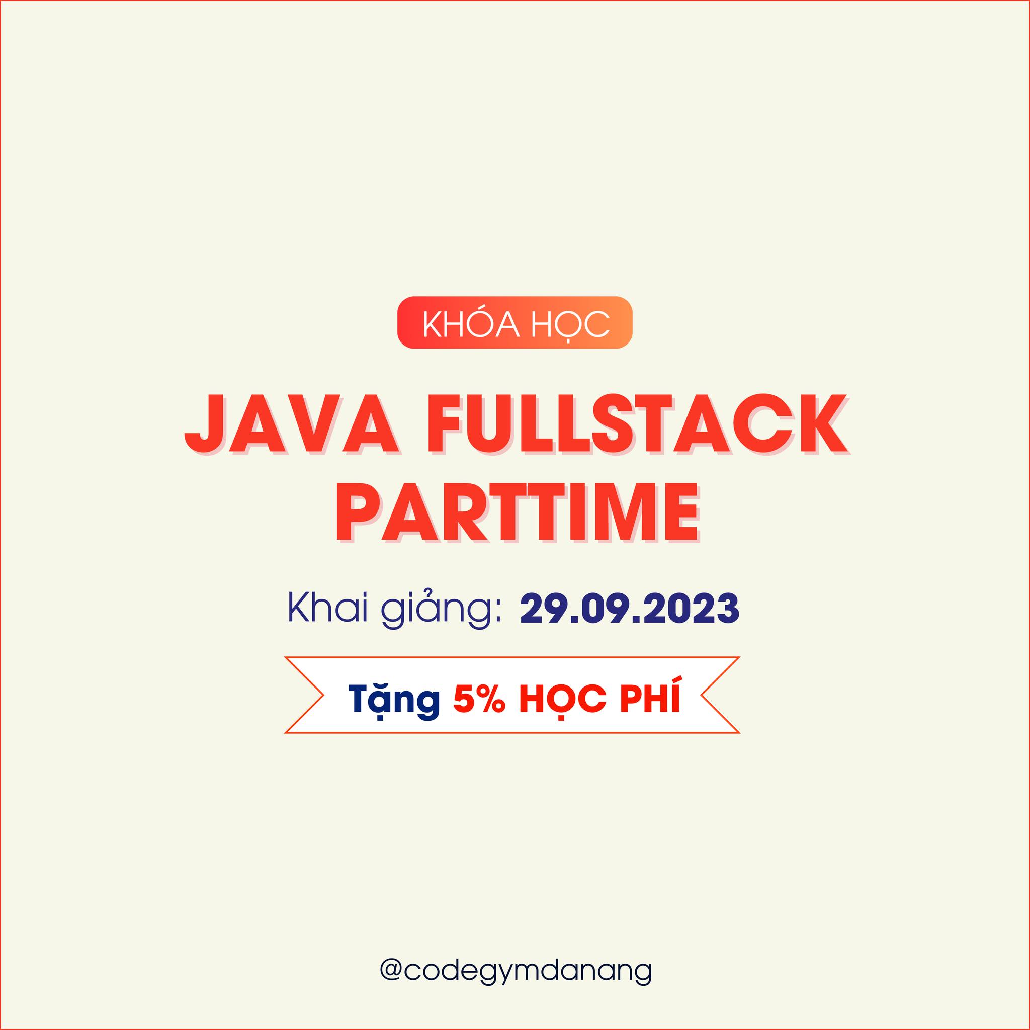 Khóa học lập trình Java Part-time