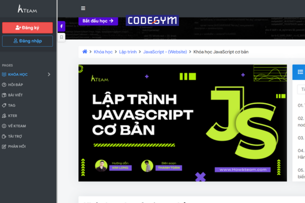 Khóa học JavaScript cơ bản