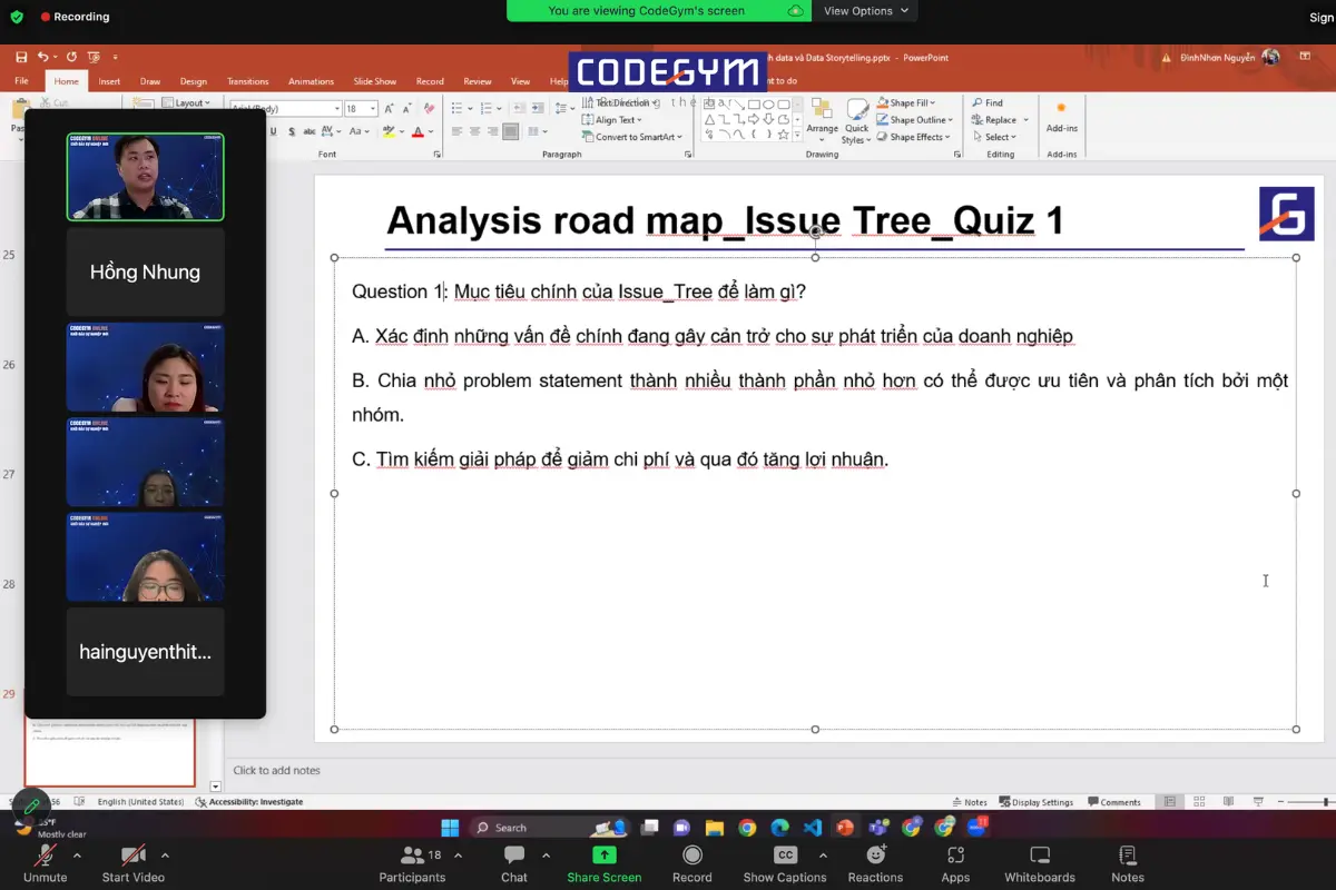 khóa học Tư duy phân tích dữ liệu