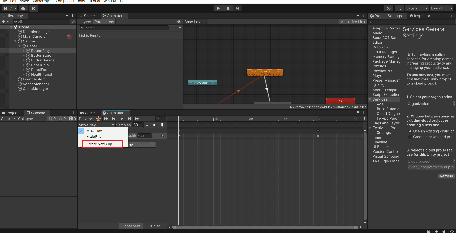 Animation và giao diện người dùng trong Unity bằng C#