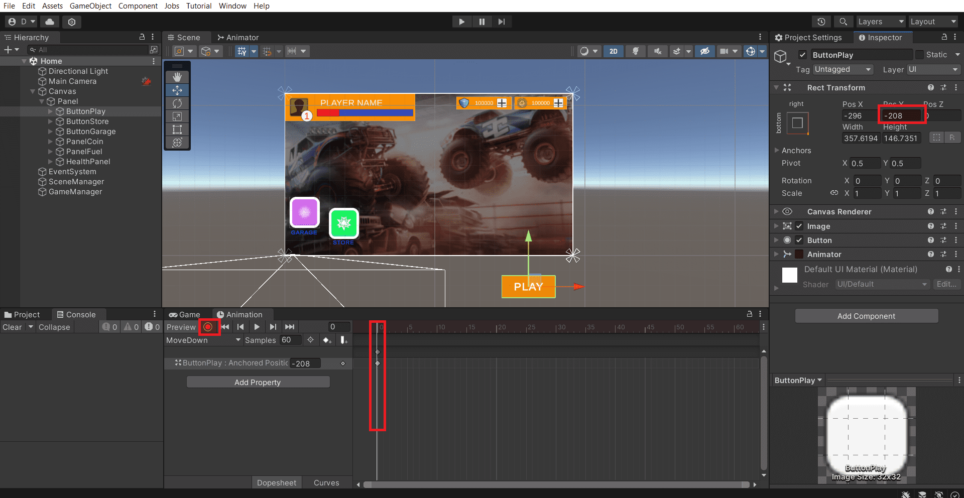 Animation và giao diện người dùng trong Unity bằng C#