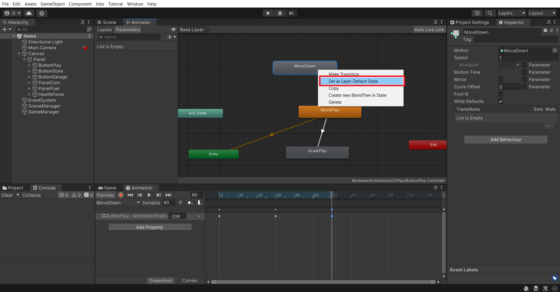 Animation và giao diện người dùng trong Unity bằng C#