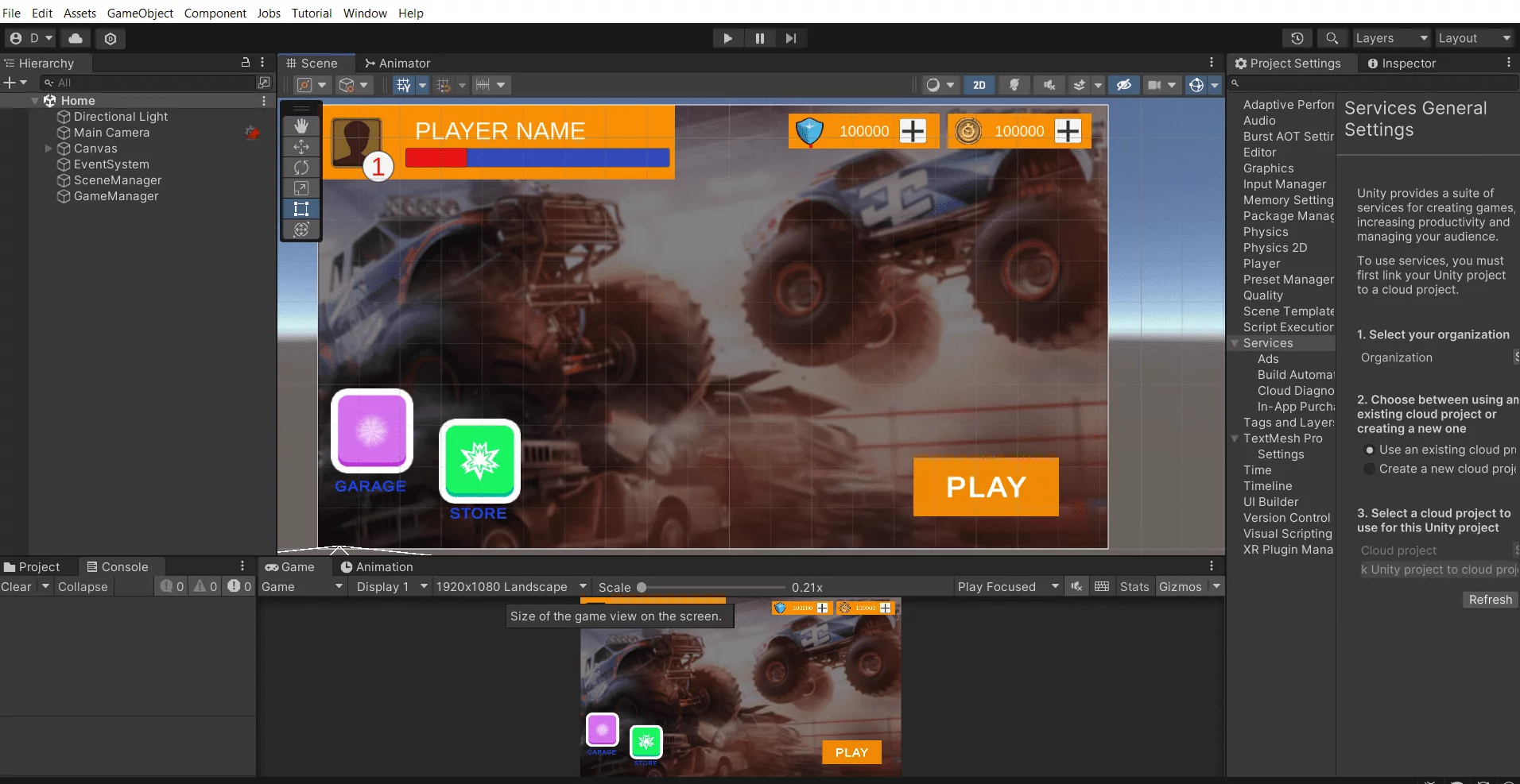 Animation và giao diện người dùng trong Unity bằng C#