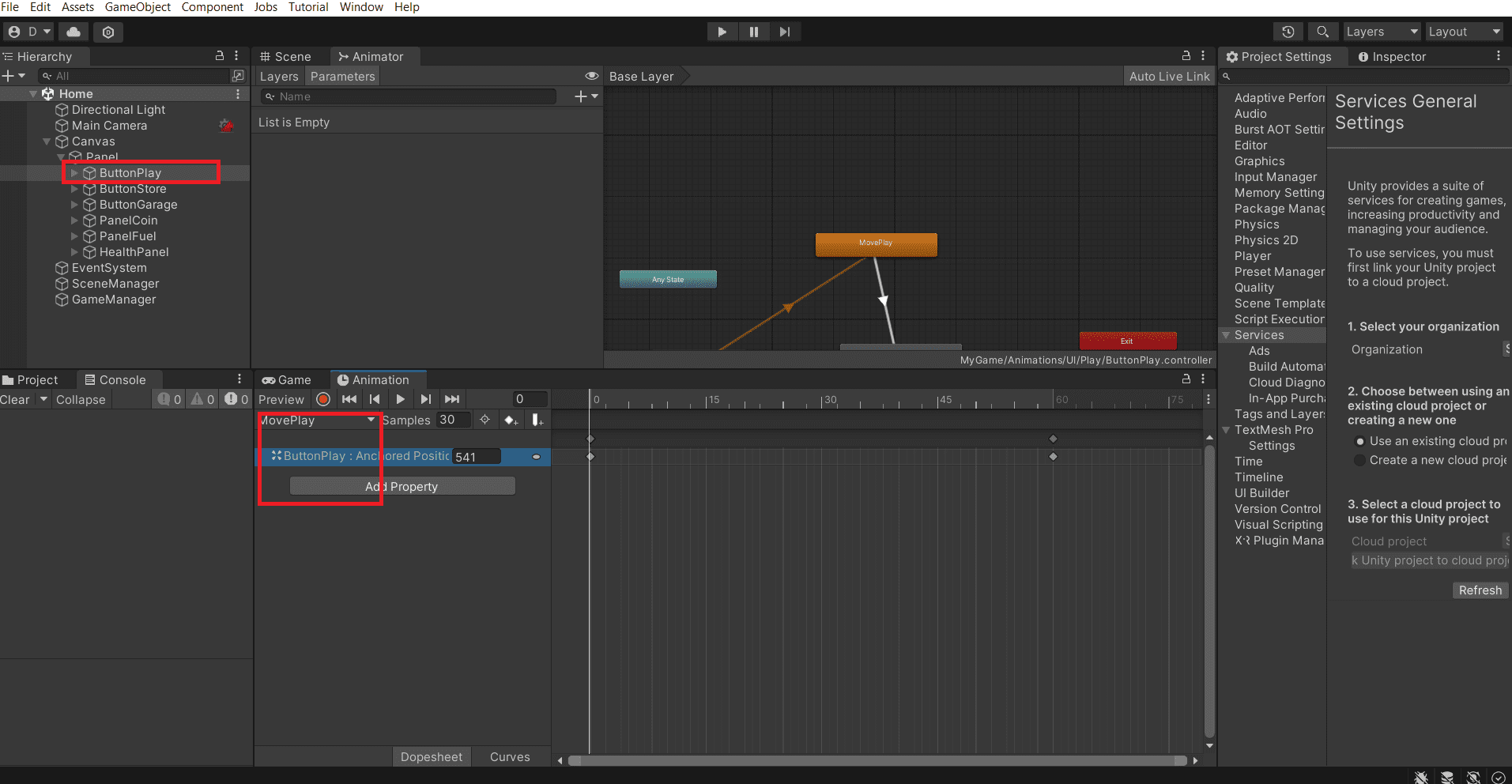 Animation và giao diện người dùng trong Unity bằng C#