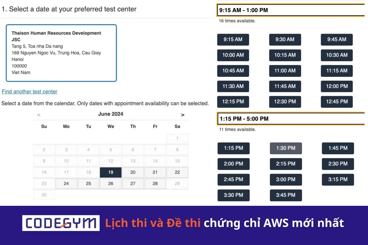 Lịch thi và Đề thi chứng chỉ AWS mới nhất