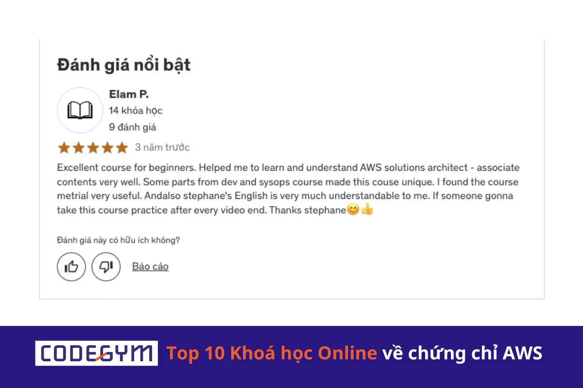 Top 10 Khoá học Online về chứng chỉ AWS