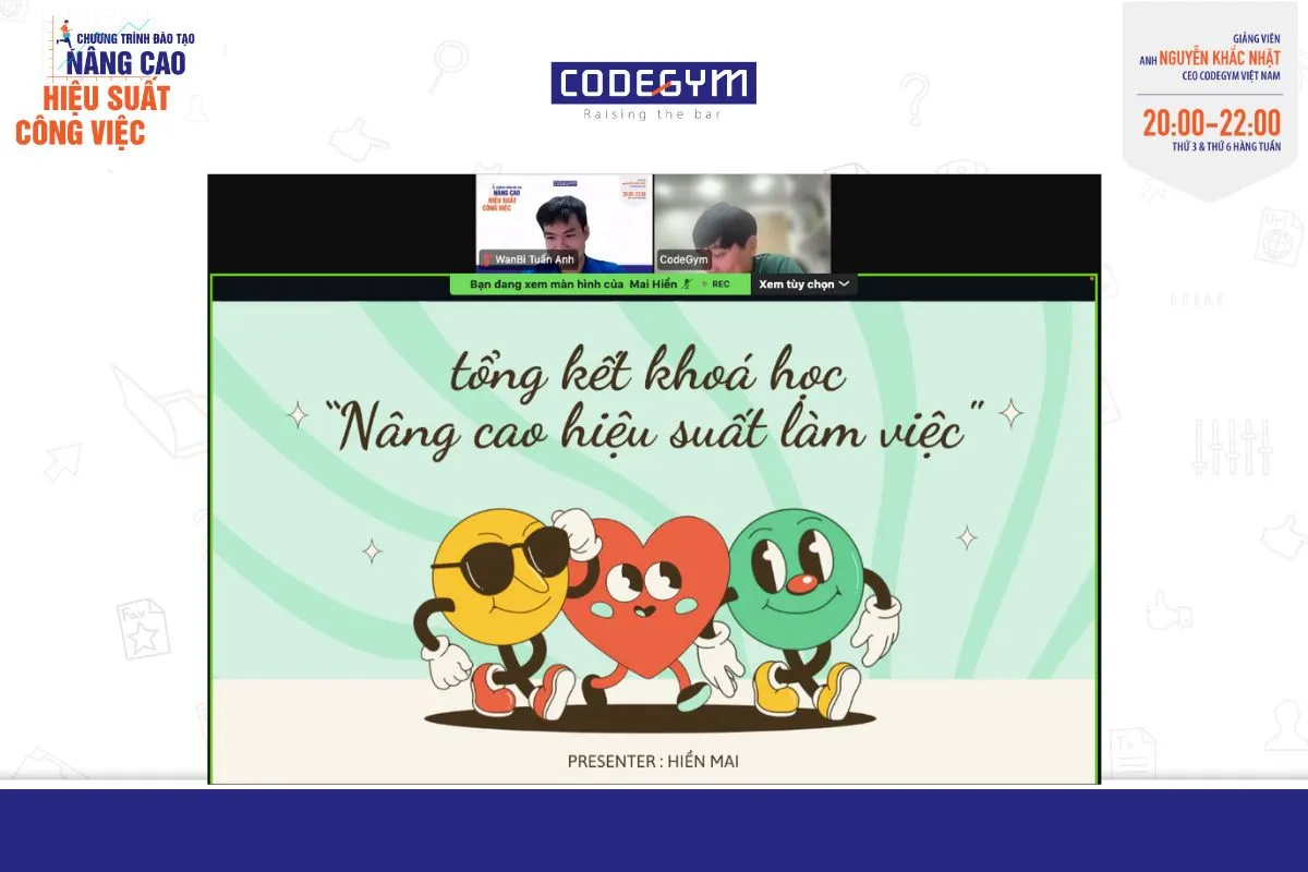 Tổng kết khoá học Nâng cao hiệu suất công việc