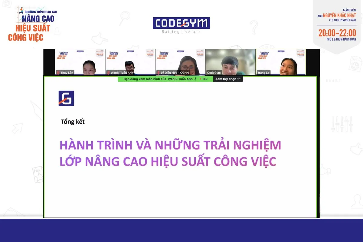 Tổng kết khoá học Nâng cao hiệu suất công việc