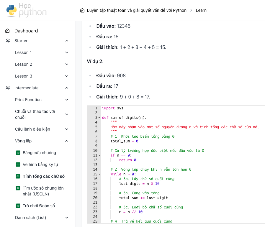 Luyện tập thuật toán và giải quyết vấn đề với Python