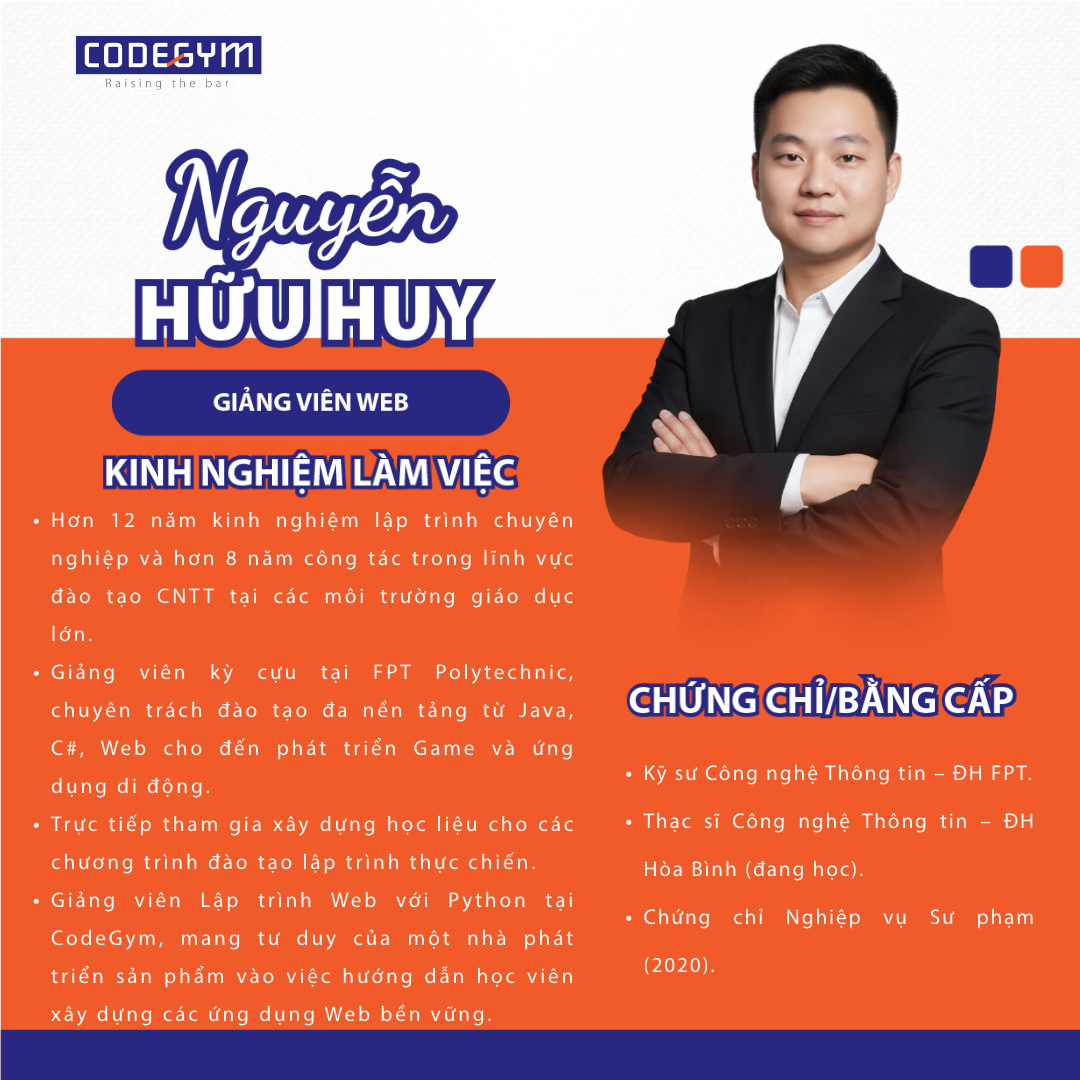 Giảng viên CodeGym Nguyễn Hữu Huy